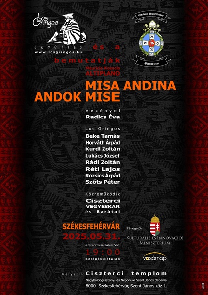 MISA ANDINA - ANDOK MISE Koncert Székesfehérvár Ciszterci templom
